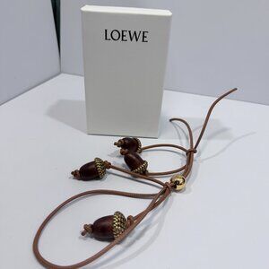 Loewe Tan and Gold Acorn Key Holder